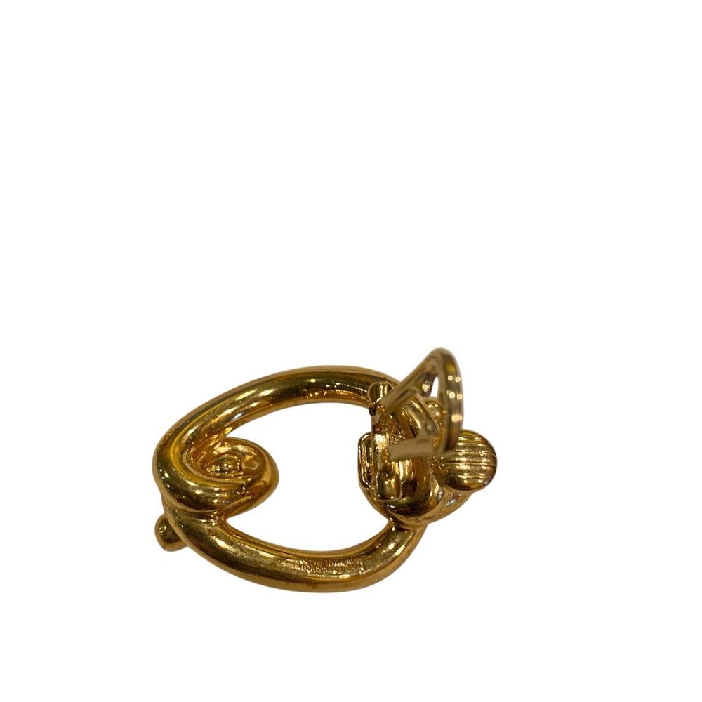 SAINT‎ LAURENT Hoop Earrings in Or Laiton - Picture 6 of 8
